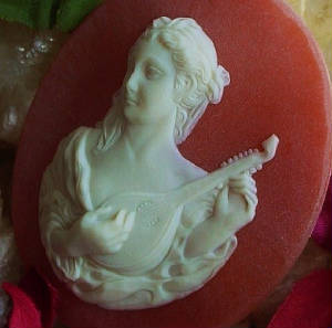 Vintage Large Molded Resin Cameos