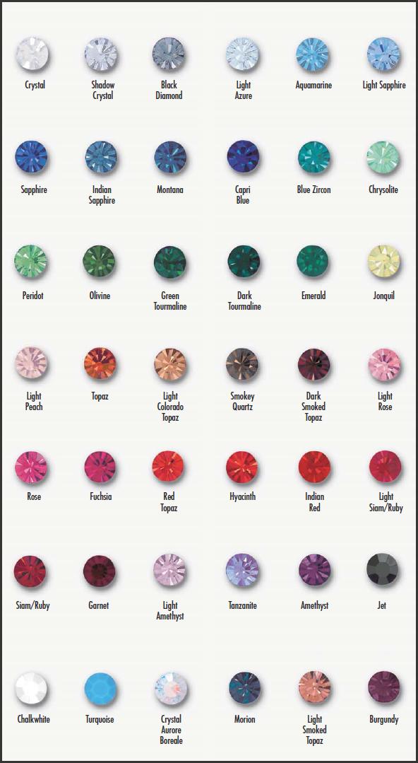 Swarovski Crystal Color Chart I